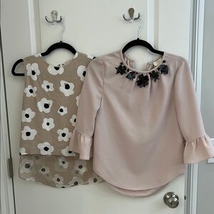 2PK Kate Spade Floral and Embellished Blouse Set